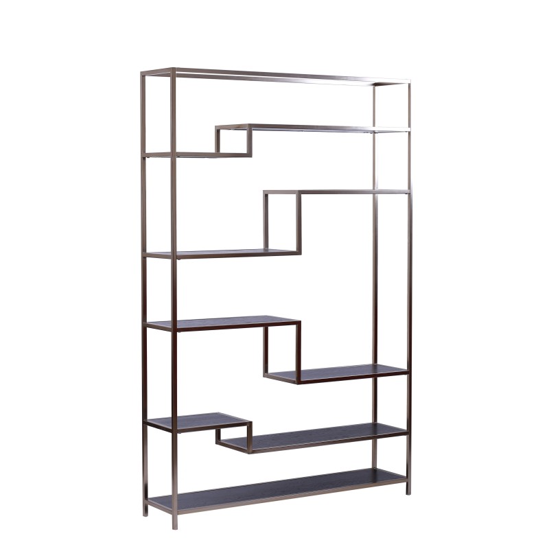 Geometrisk Bronze Metal & Wood Ladder Bogreol