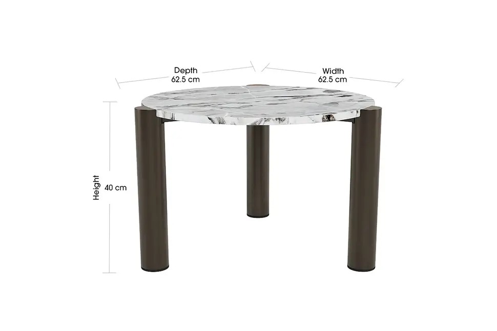 Moderne sofabord i marmor og metal