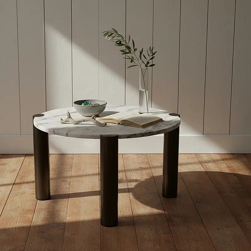 Moderne sofabord i marmor og metal