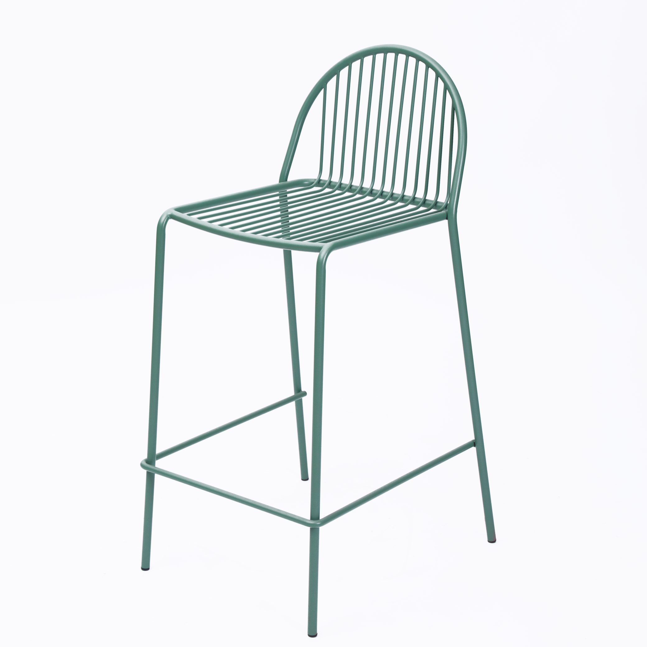 Moderne gr&oslash;n metal barstol