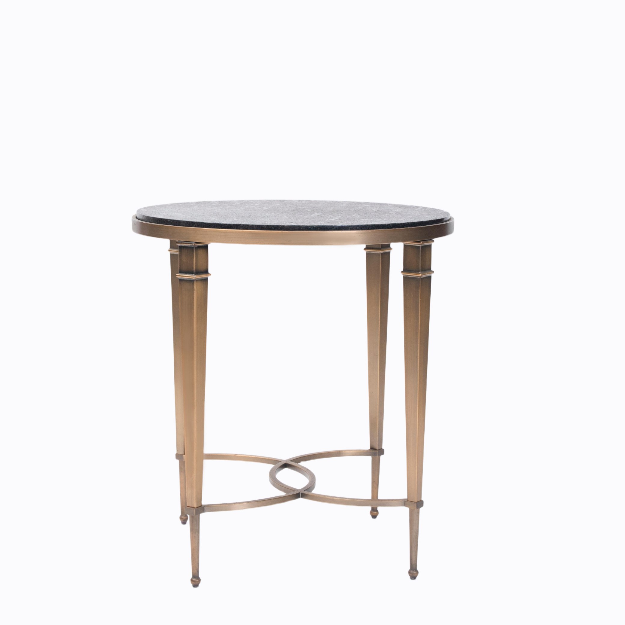 Luksus rundt sidebord med stenplade