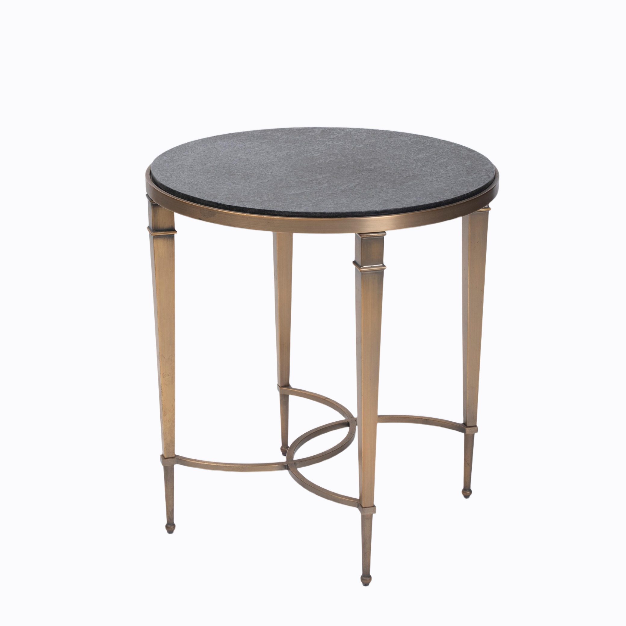 Luksus rundt sidebord med stenplade