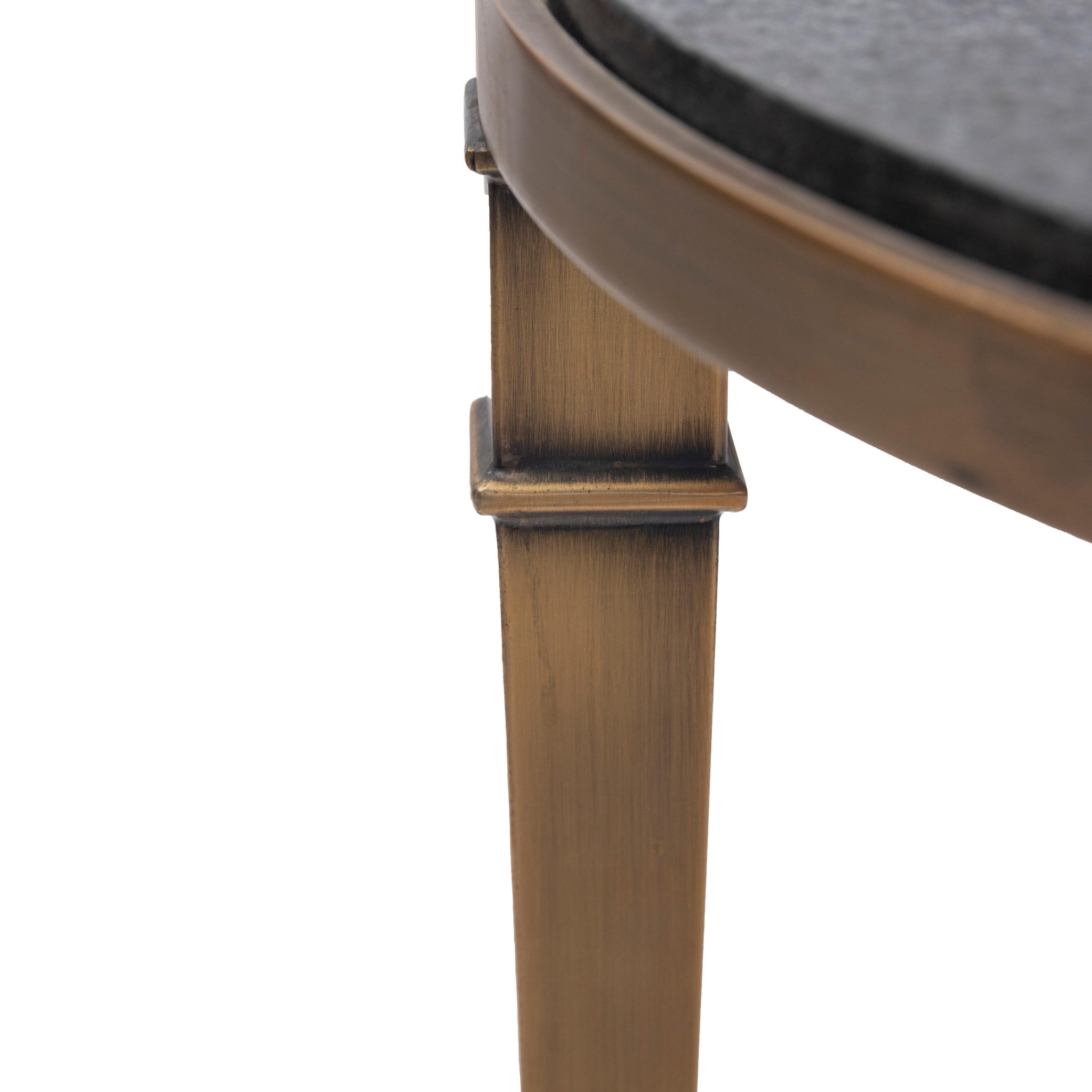 Luksus rundt sidebord med stenplade