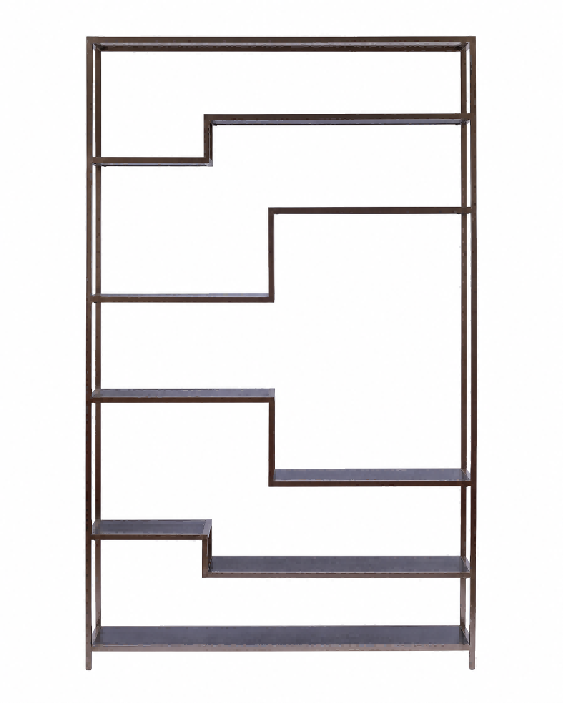 Geometrisk Bronze Metal & Wood Ladder Bogreol