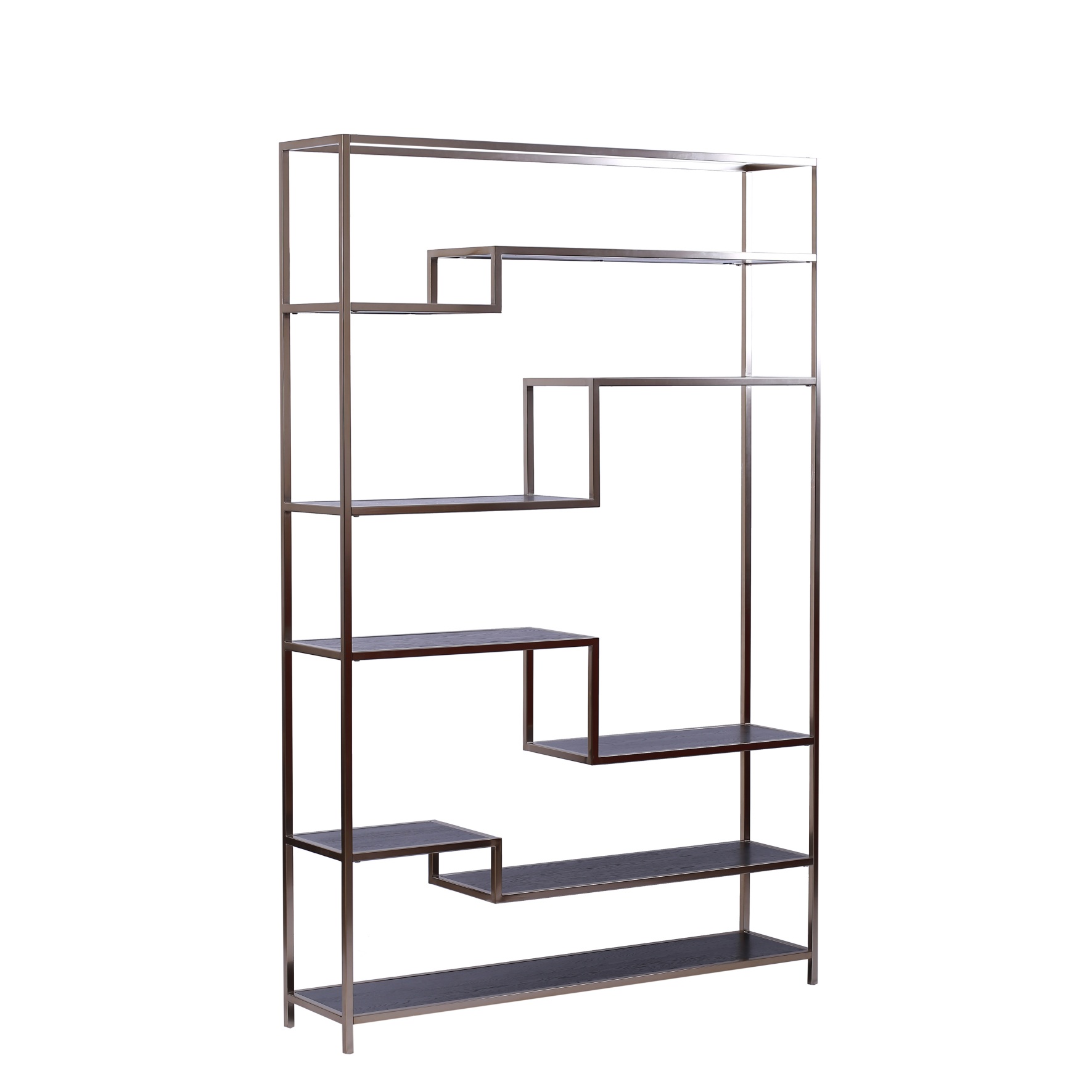 Geometrisk Bronze Metal & Wood Ladder Bogreol