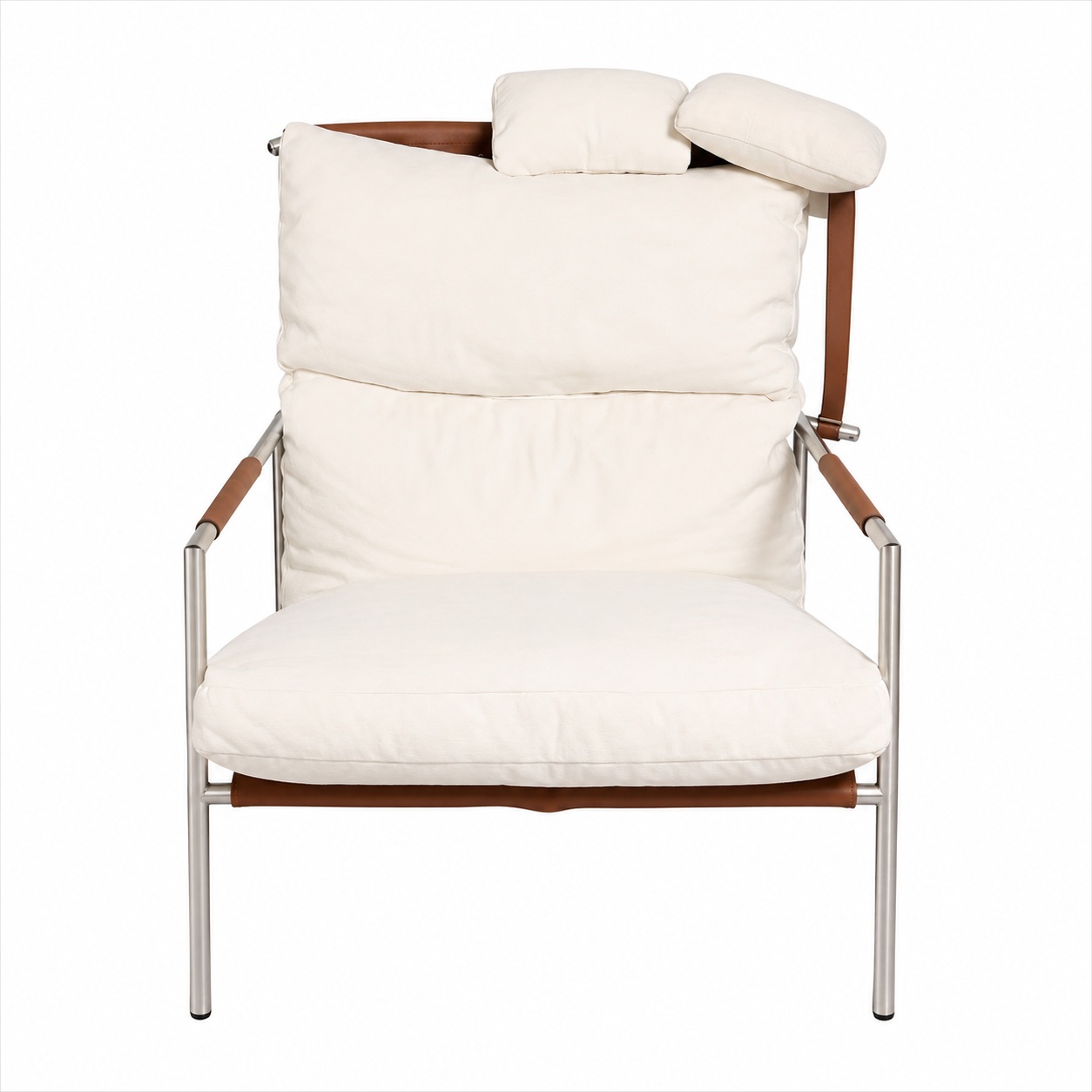 Modern Leather & Metal Lounge Chair